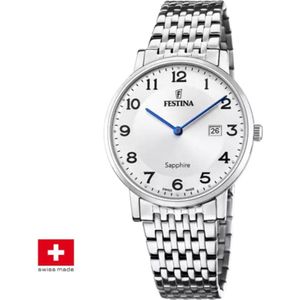 Festina, Horloge, Swiss Made, Zilver, (Analoog horloge, 39 mm)