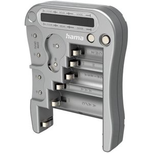 Hama Batterijtester, universeel meetinstrument voor oplaadbare batterijen, accu's, knoopcellen, Accutoebehoren, Zilver