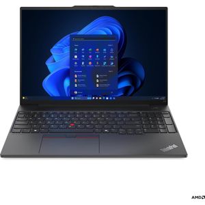 Lenovo ThinkPad E16 Gen 2 (AMD) (16", 1000 GB, 16.38 GB, DE, AMD Ryzen 5 7535HS), Notebook, Zwart