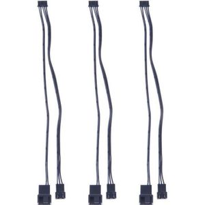 Alphacool Ice Matrix II - Adapter 5-pin naar PWM + 5V Digitaal RGB (3st) 20cm elk, PC ventilator accessoires, Zwart