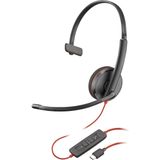 Poly Blackwire C3210 USB-C (Bedraad, USB-C), Kantoorheadset, Zwart