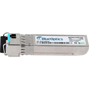 BlueOptics Compatible Telco Systems BTI-SFP+-XBD10L-DD-33/27S  BO55J33610D SFP+ Bidi Transceiver, LC-Simplex, Zendontvangers, Zilver