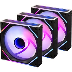 Blackstar Luna MAG-INF ARGB PWM Fan Pack, black, 120 mm, set of 3 (120 mm, 3 x), PC ventilator, Zwart
