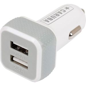 Caruba Duo USB Autolader 4,8 Ampère Wit, Auto-adapter