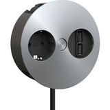 Bachmann - Twist - Stopcontact - Mat-Chroom - 1 x Geaard Stopcontact, 2 x USB-A