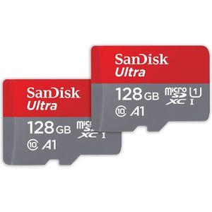 SanDisk Ultra microSDXC 140MBs+Aanpassen (microSDXC, 128 GB, U1, UHS-I), Geheugenkaart