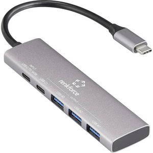 Hubs - 5-in-1 USB-Hub - Zwart - 140 W Voedingsaansluiting - Compact Ontwerp