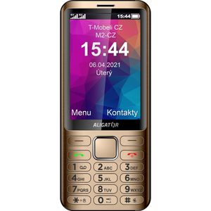 Aligator D950 (3,5") Gouden Seniorentelefoon (3.50", 2 Mpx, 2G), Sleutel mobiele telefoon, Goud