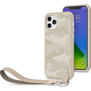 Moshi Altra voor iPhone 12/12 Pro (SnapTo™) slim case met polsbandje - Beige (iPhone 12, iPhone 12 Pro), Smartphonehoes, Beige