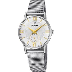 Festina, Horloge, Retro, Zilver, (Analoog horloge, 30 mm)