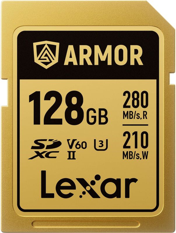 Lexar - Professional Gold Armor - SD-kaart - 128GB - UHS-II V60 - R280/W210 MB/s - IP68