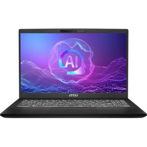 MSI Modern 15 H AI C1MOG-242 - 15,6" FHD Display, Intel Core Ultra 7 155H, 16GB DDR5 RAM, 512GB SSD (15.60", 512 GB, 16 GB, DE, Intel Core Ultra 7 155H), Notebook, Zwart