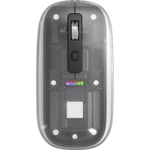 Marvo - PRISM B10 - Draadloze Muis - Zwart - Optisch - 1600 DPI - 4 Tasten - USB 2,4 GHz - Bluetooth