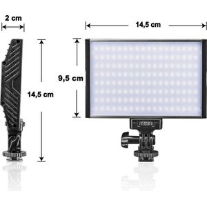Walimex LED Niova 150 Bi Color 15W LED armatuur plus voedingseenheid, Constant licht, Zilver, Zwart