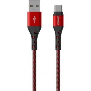 Energizer Metalen / gevlochten nylon kabel - USB-C - 2 m, rood (2 m), USB-kabel