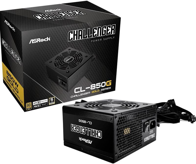 AsRock - Challenger CL-850G - PC Voeding - Zwart - 850W - 80+ Gold