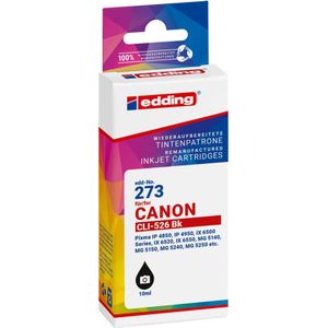 Edding - EDD-273 - Inktcartridge - Zwart - 10 ml - Compatibel met Canon