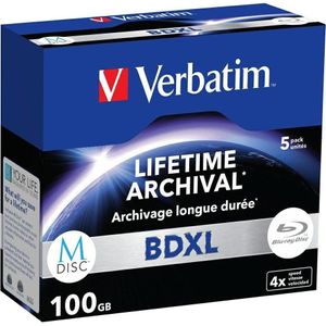 Verbatim Płyta BD-XL M-Disc 100GB 4X 5szt 43849 (5 x), Optische gegevensdrager