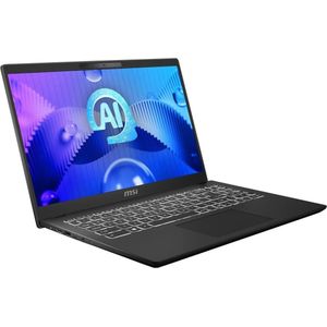 MSI Modern 15 H AI C1MG-081 - 15,6" FHD-beeldscherm, Intel Core Ultra 7 155H, 16 GB DDR5 RAM, 512 GB SSD (15.60", 512 GB, 16 GB, DE, Intel Core Ultra 7 155H), Notebook, Zwart