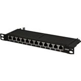 LogiLink - NP0066 - Server Accessoires - Zwart - Patchpaneel 10" Inbouw Cat.6A STP 12 Poorten