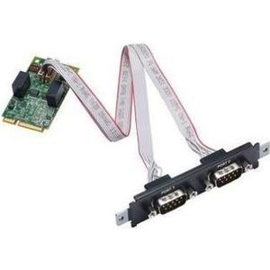 Moxa CP-102N-I-T - 2-poorts RS-232 Mini PCI Express seriële kaart met 2,5 kV capacitieve isolatie, -4, Controlekaart