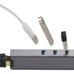 Exsys EX-1133-N-2 (USB-C, 4 ports), Docking station + USB-hub, Zilver
