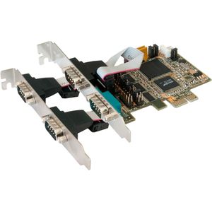 Exsys - EX-44064 - PCIe 4S Seriële RS-232 Kaart - Zwart - Hoogwaardige UART