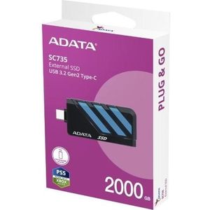 Adata - SC735 - Externe SSD - Blauw - 2TB - U3.2 Gen2
