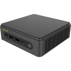 Step PC Micro DS5127-V2 incl. Windows 11 Pro (i7-1255U 8GB DDR4 512GB NVMe SSD WLAN/Bluetooth) (512 GB, 16 GB, Intel Core i7-1255U, Intel Iris Graphics), PC, Zwart