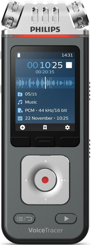 Philips VoiceTracer Zwart, Grijs