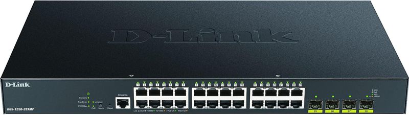 D-Link DGS-1250-28XMP netwerk-switch Managed L3 Gigabit Ethernet (10/100/1000) Power over Ethernet (PoE) Zwart