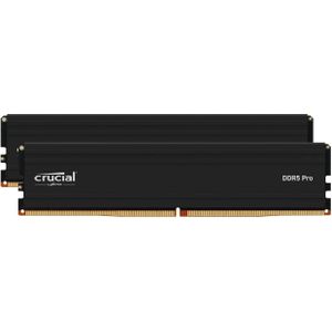 Crucial Pro DDR5-5600 Kit 96 GB 2x48 GB UDIMM CL46 (24Gbit) (2 x 48GB, 5600 MHz, DDR5 RAM, U-DIMM), RAM, Zwart