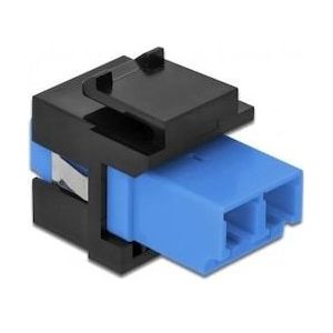 Delock Keystone module LC duplex socket naar LC duplex socket blauw / zwart (Keystone module), Netwerk accessoires