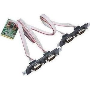 Moxa CP-104N-T - 4-poorts RS-232 Mini PCI Express seriële kaart, bedrijfstemperatuur van -40 tot 85C, Controlekaart
