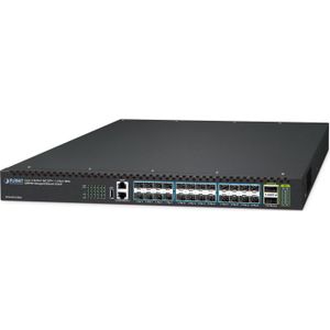 Planet 24-poorts SFP+ Layer 3 Managed Switch XGS-6350-24X2C (27 Havens), Netwerkschakelaar, Zwart