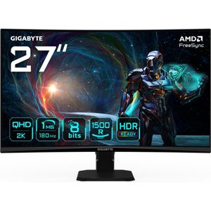 Gigabyte - GS27QCA - Gebogen Gaming-monitor - Zwart - 27 inch - QHD - 180Hz - 1ms