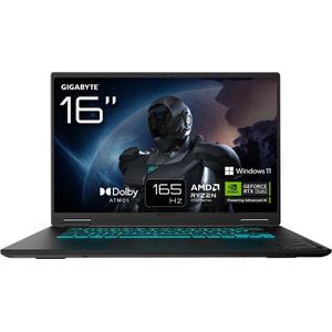 Gigabyte GAMING A16 3TH R7-260 16 GB RTX 5050 W11H (16", 1000 GB, 16 GB, DE, AMD Ryzen 7 260), Notebook, Zwart