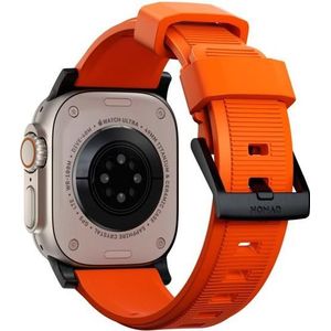 Nomad Rugged Strap -ranneke, Apple Watch 49 / 45 / 44 / , oranssi / musta (44mm), Smartphonehoes, Oranje