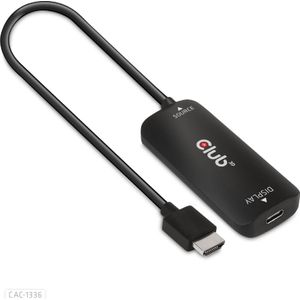 Club 3D HDMI + MicroUSB naar (USB Type-C, 7.20 cm), Data + Video Adapter, Zwart