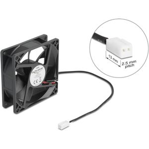 Delock Axiallüfter 5 V DC, 80 x 80 x 25 mm schwarz (80 mm, 1 x), PC ventilator, Zwart