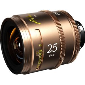 Dzofilm Arles Lustre 25mm T1.6 FF/VV Prime Cine Lens for PL (metric) (PL, Volledig formaat), Objectief, Goud