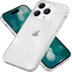 Nalia Heldere glitter siliconen hoes (iPhone 15 Pro Max), Smartphonehoes, Transparant