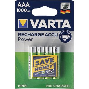 Varta Accu Power opladen (4 Pcs., AAA, 1000 mAh), Batterijen