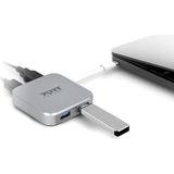 Port Connect - Mobiele USB-C Hub - Zwart - 4x USB-A 3.0 Poorten - 30 cm Kabel