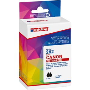 Edding - Inkt - Printercartridge Vervangt Canon PGI-520BK - Twin Pack - Compatibel - Zwart