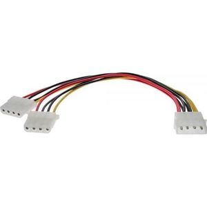 Aquatuning 4-pins Molex Y-splitter dubbel, Interne kabel (PC)