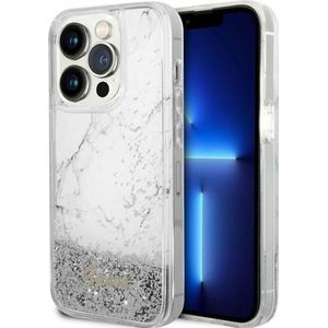 Guess GUHCP14LLCSGSGH iPhone 14 Pro 6.1"" wit/wit hardcase Liquid Glitter Marble (iPhone 14 Pro), Smartphonehoes, Wit