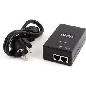 Alfa Network APOE48V-1G-EU - 48 V Passieve PoE-adapter, EU-stekker, PoE-injector