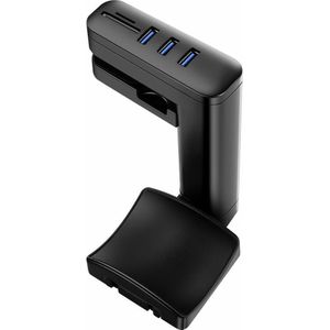 Gelid audio-ondersteuning met concentrator usb nexus, Hoofdtelefoonstandaards, Zwart