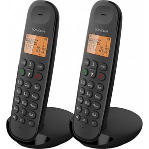 Logicom - ILOA 250 - Huistelefoon Draadloos - zonder antwoordapparaat - 2 Handsets - Dect-telefoon - Zwart
